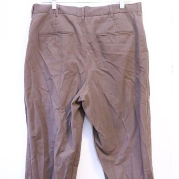 Twinhill Chino UPS Pants‎ Men's Size 34 Brown Solid Long Fit Button Closure - Picture 4 of 7